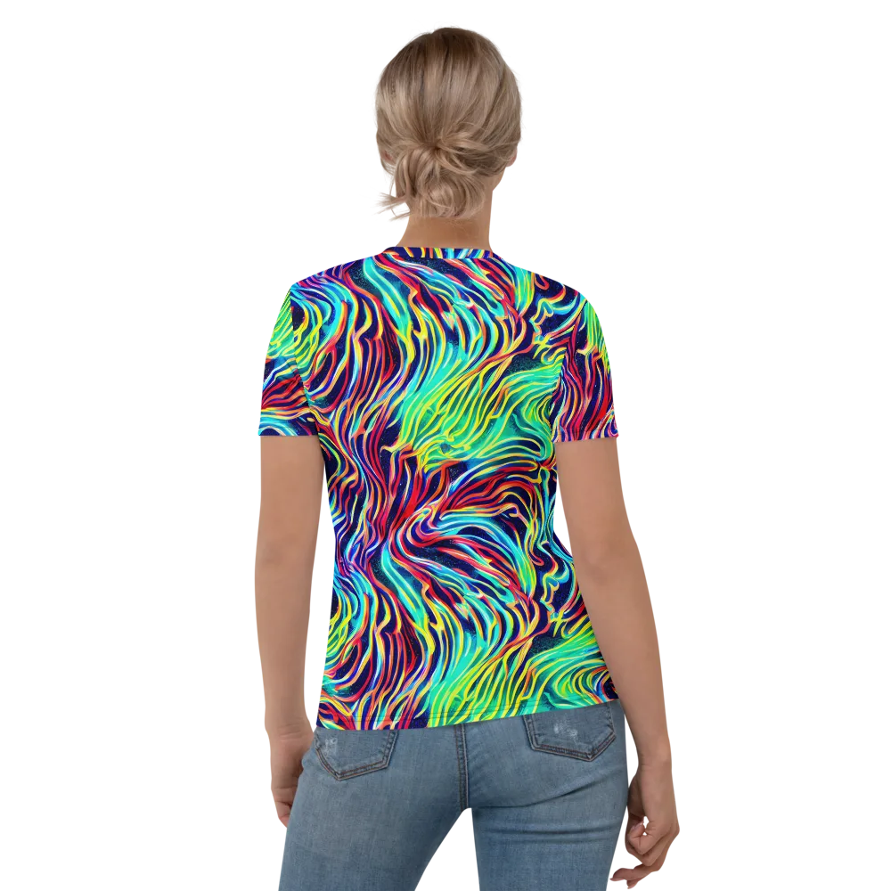 Cobalt Ribbon Reef on Women's Crew Neck T-Shirt — Back