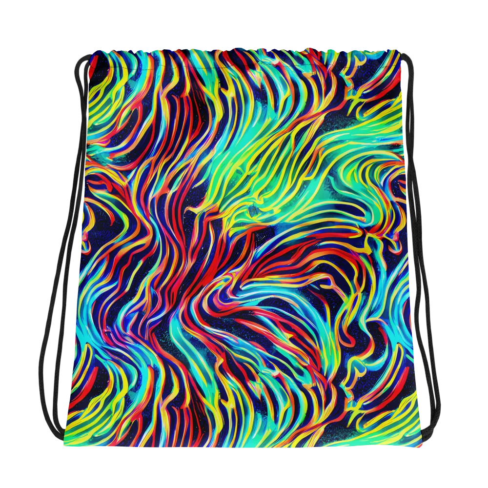 Cobalt Ribbon Reef on Drawstring Bag — Photo