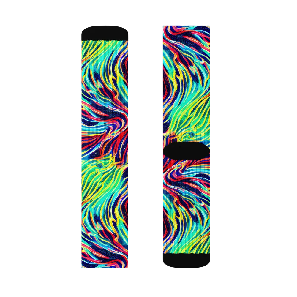 Cobalt Ribbon Reef on Socks — Left Sock