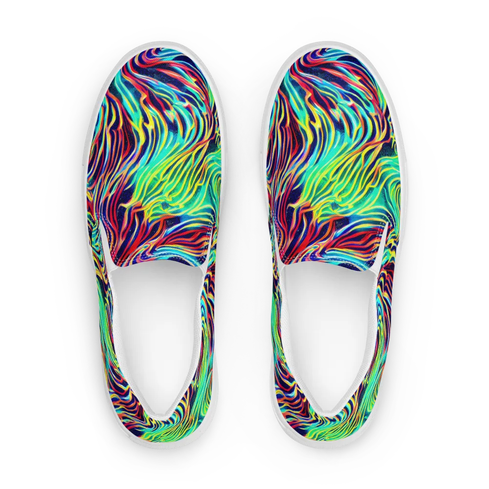 Cobalt Ribbon Reef on Women's Slip-On Canvas Shoes — Front