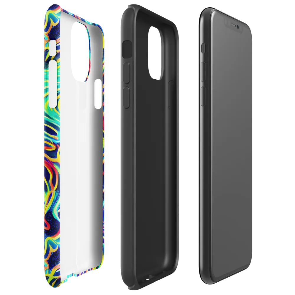 Cobalt Ribbon Reef on Tough Case for iPhone® — Right