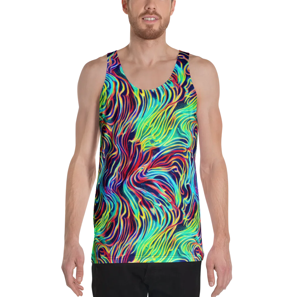 Cobalt Ribbon Reef on Men's Tank Top — Front