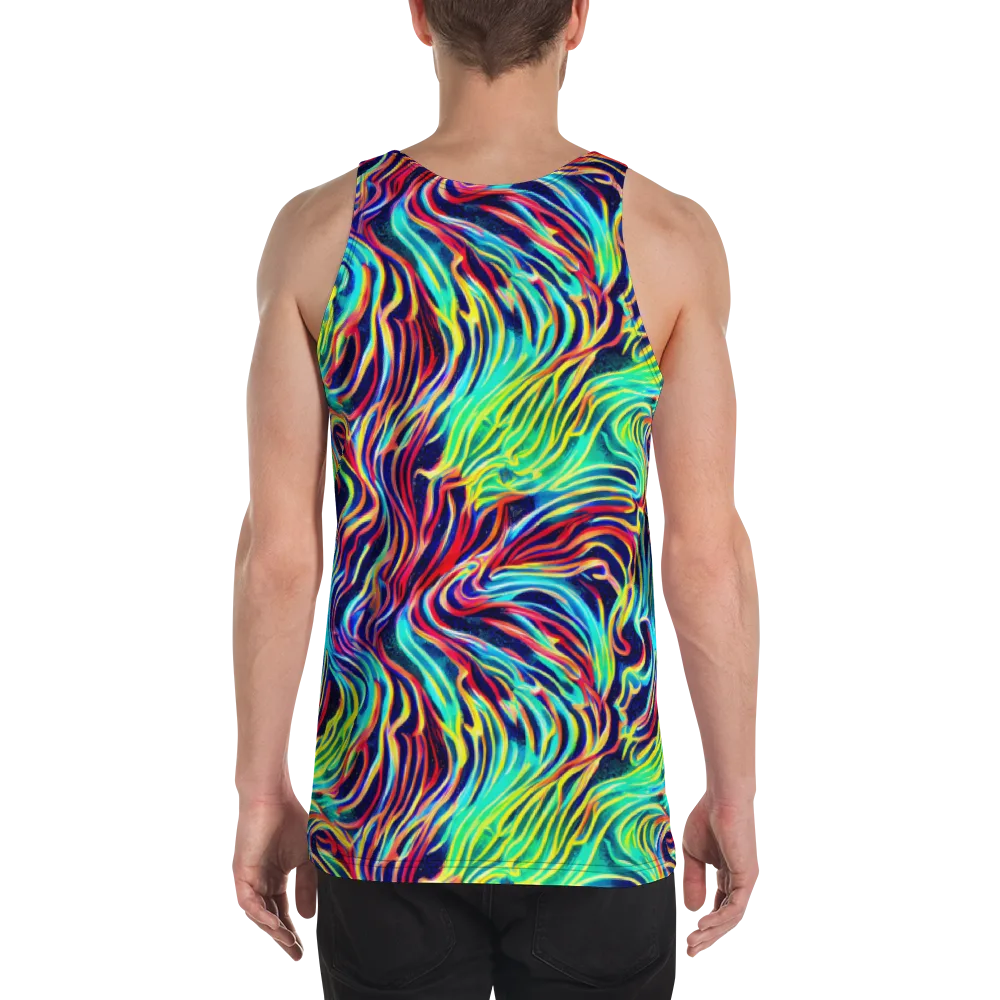 Cobalt Ribbon Reef on Men's Tank Top — Back