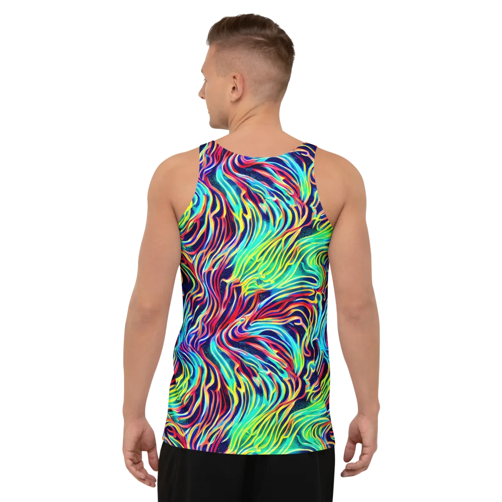 Cobalt Ribbon Reef on Men's Tank Top — Back