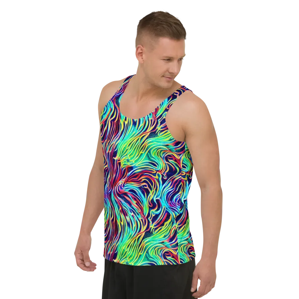 Cobalt Ribbon Reef on Men's Tank Top — Left Front