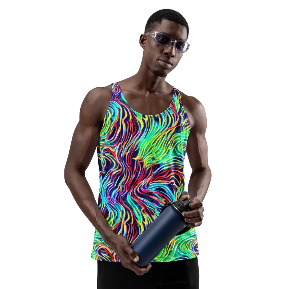 Cobalt Ribbon Reef on Men's Tank Top — Front