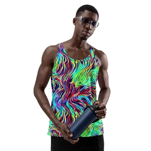 Cobalt Ribbon Reef on a Men's Tank Top