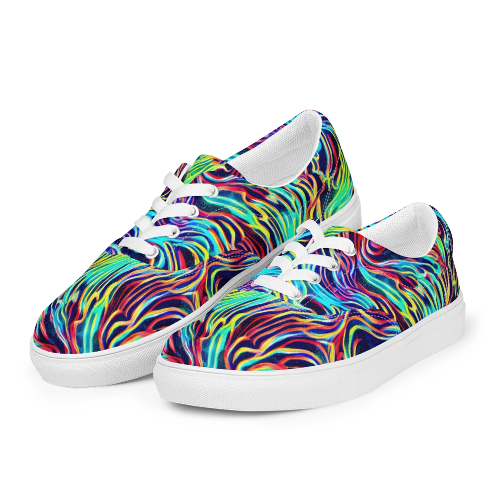 Cobalt Ribbon Reef on Men's Lace-Up Canvas Shoes — Left Front