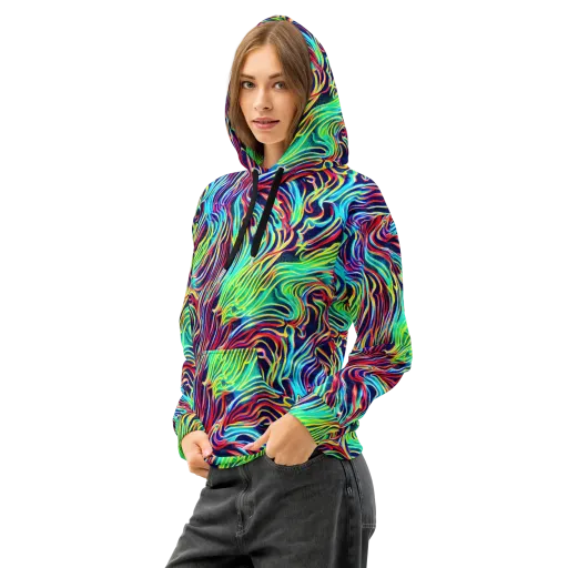 Cobalt Ribbon Reef on a Cotton Hoodie