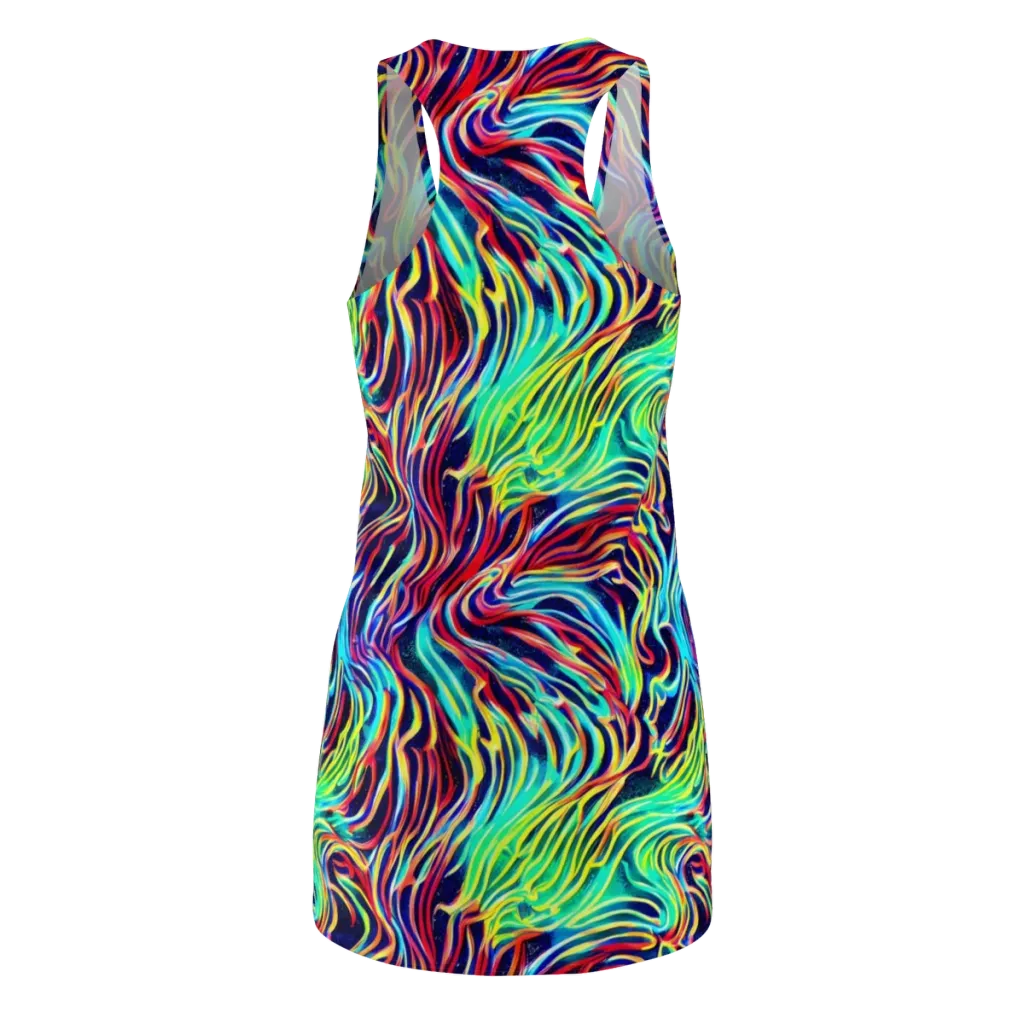 Cobalt Ribbon Reef on Racerback Dress — Back