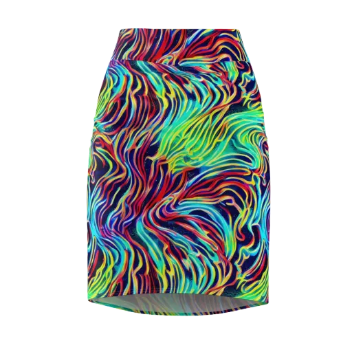 Cobalt Ribbon Reef on a Pencil Skirt