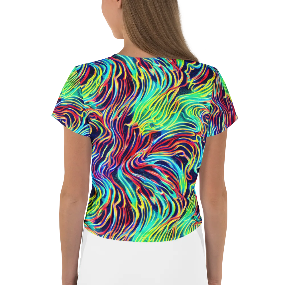 Cobalt Ribbon Reef on Crop Tee — Back