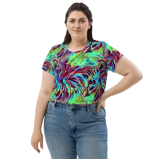 Cobalt Ribbon Reef on a Crop Tee