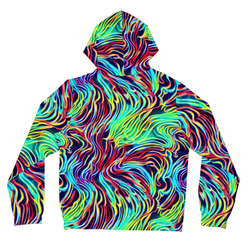 Cobalt Ribbon Reef on Women's Full-Zip Hoodie — Back