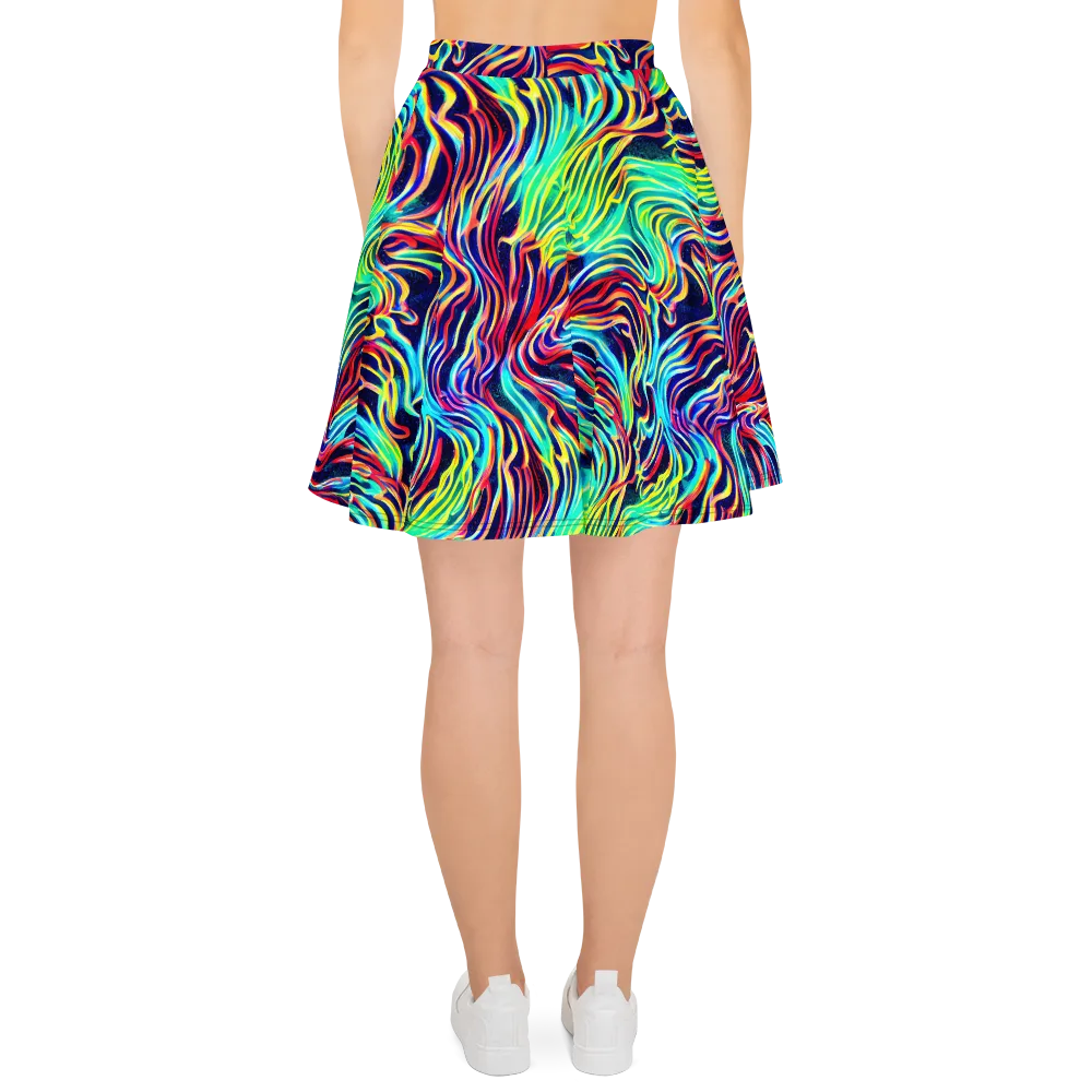 Cobalt Ribbon Reef on Skater Skirt — Back