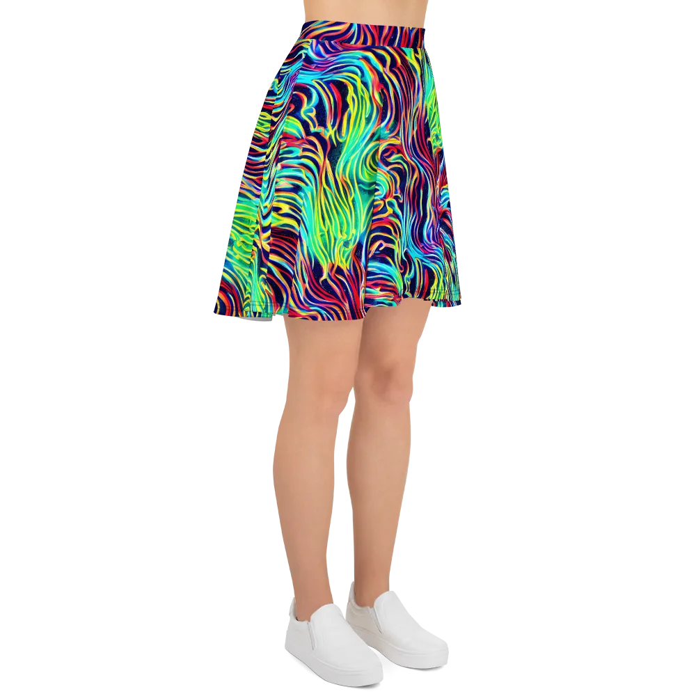 Cobalt Ribbon Reef on Skater Skirt — Right