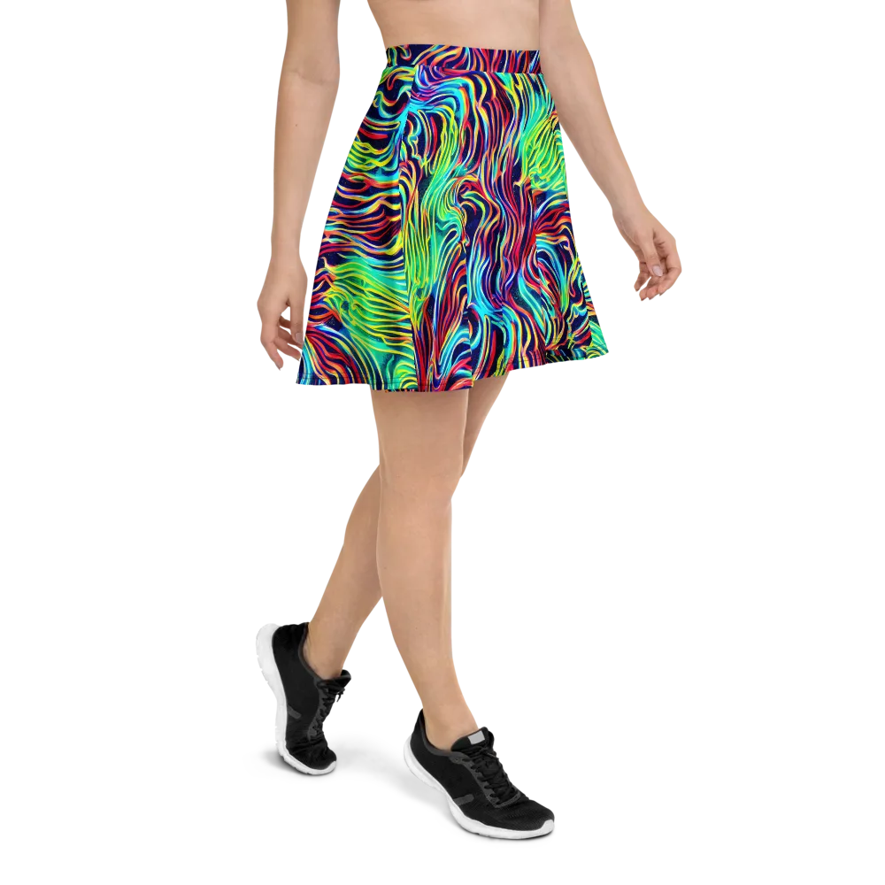 Cobalt Ribbon Reef on Skater Skirt — Right