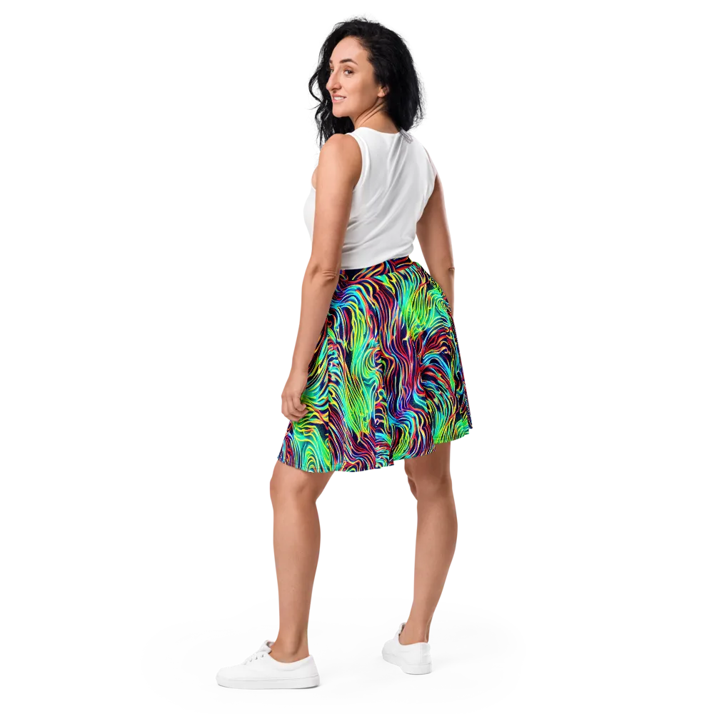 Cobalt Ribbon Reef on Skater Skirt — Back