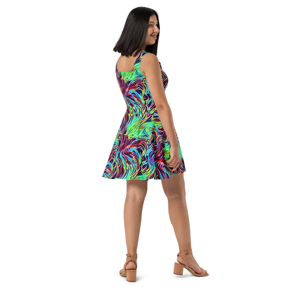 Cobalt Ribbon Reef on Skater Dress — Right