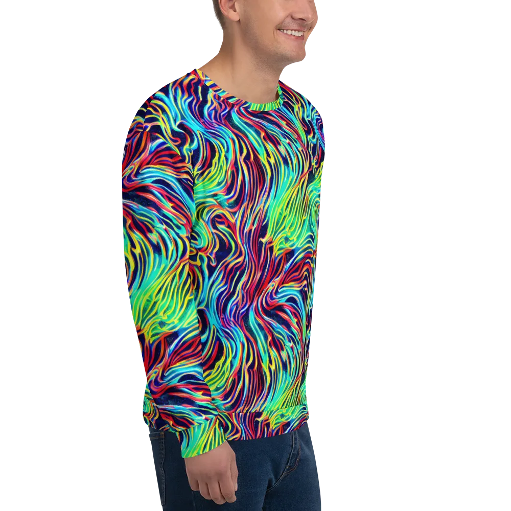Cobalt Ribbon Reef on Sweatshirt — Right Front