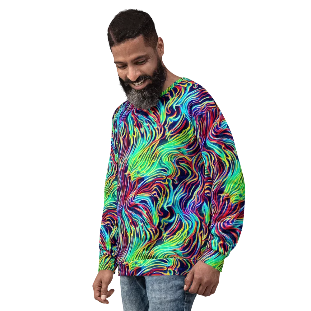 Cobalt Ribbon Reef on Sweatshirt — Left Front