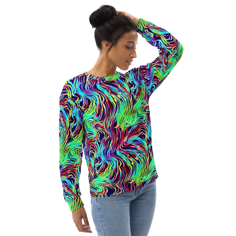 Cobalt Ribbon Reef on Sweatshirt — Right Front