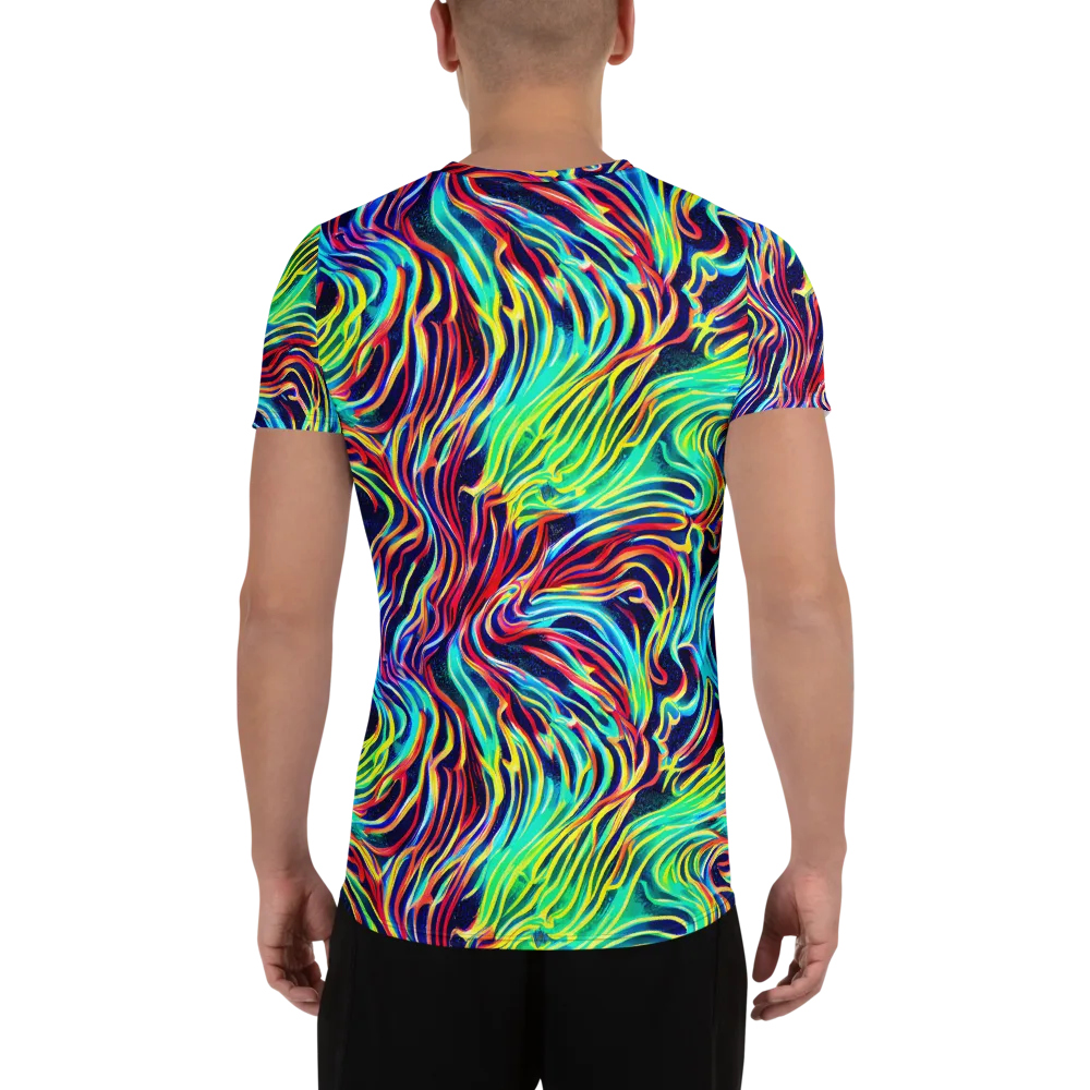 Cobalt Ribbon Reef on Men's Athletic T-Shirt — Back