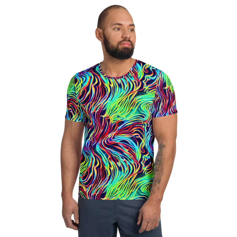 Cobalt Ribbon Reef on Men's Athletic T-Shirt — Front