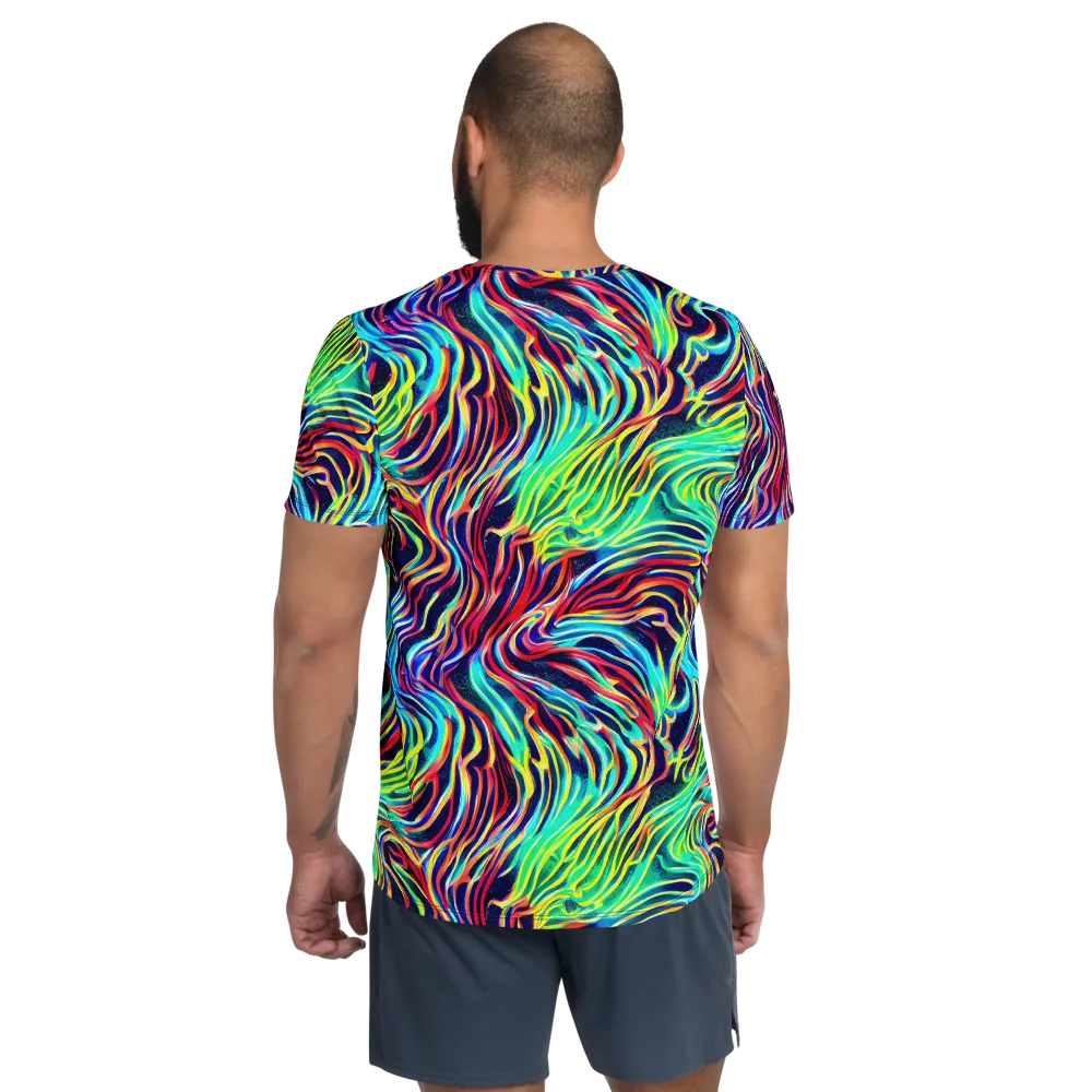 Cobalt Ribbon Reef on Men's Athletic T-Shirt — Back