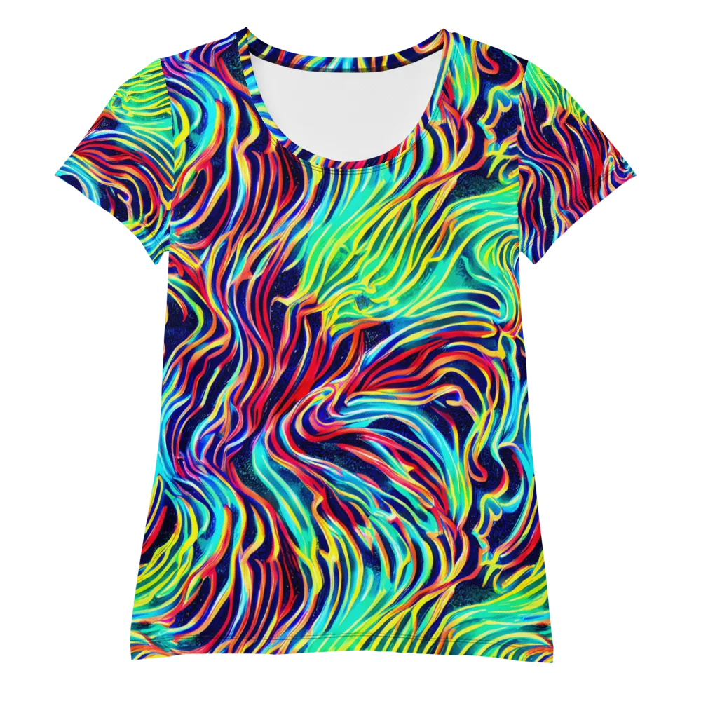Cobalt Ribbon Reef on Women's Athletic T-Shirt — Front