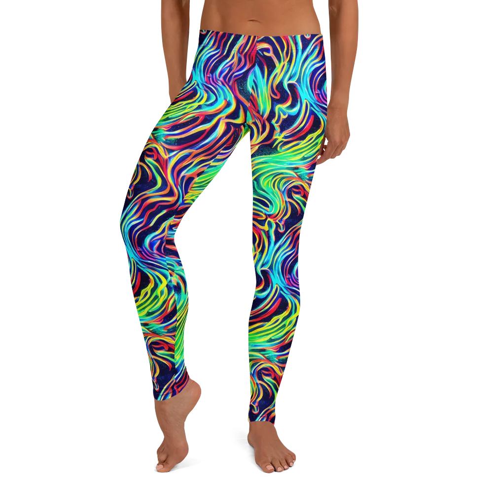 Cobalt Ribbon Reef on Leggings — Front