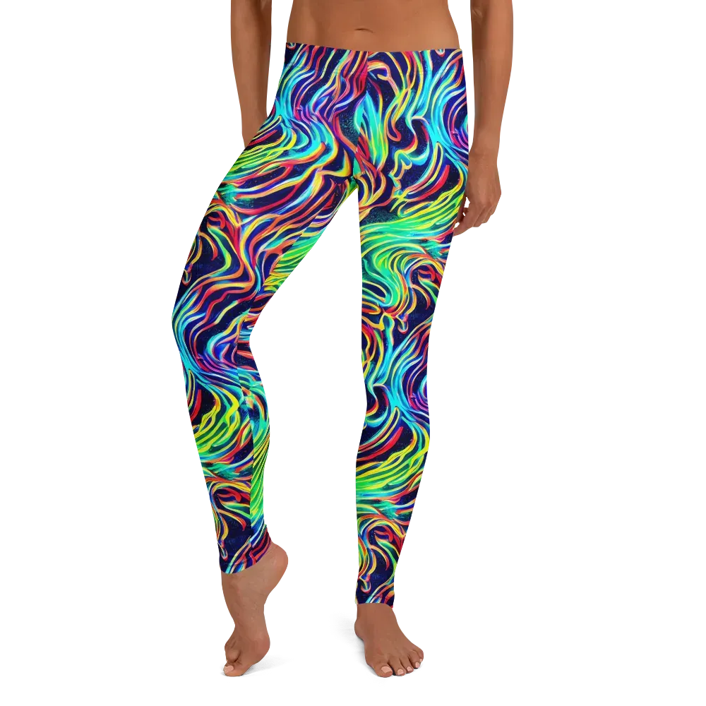 Cobalt Ribbon Reef on Leggings — Front