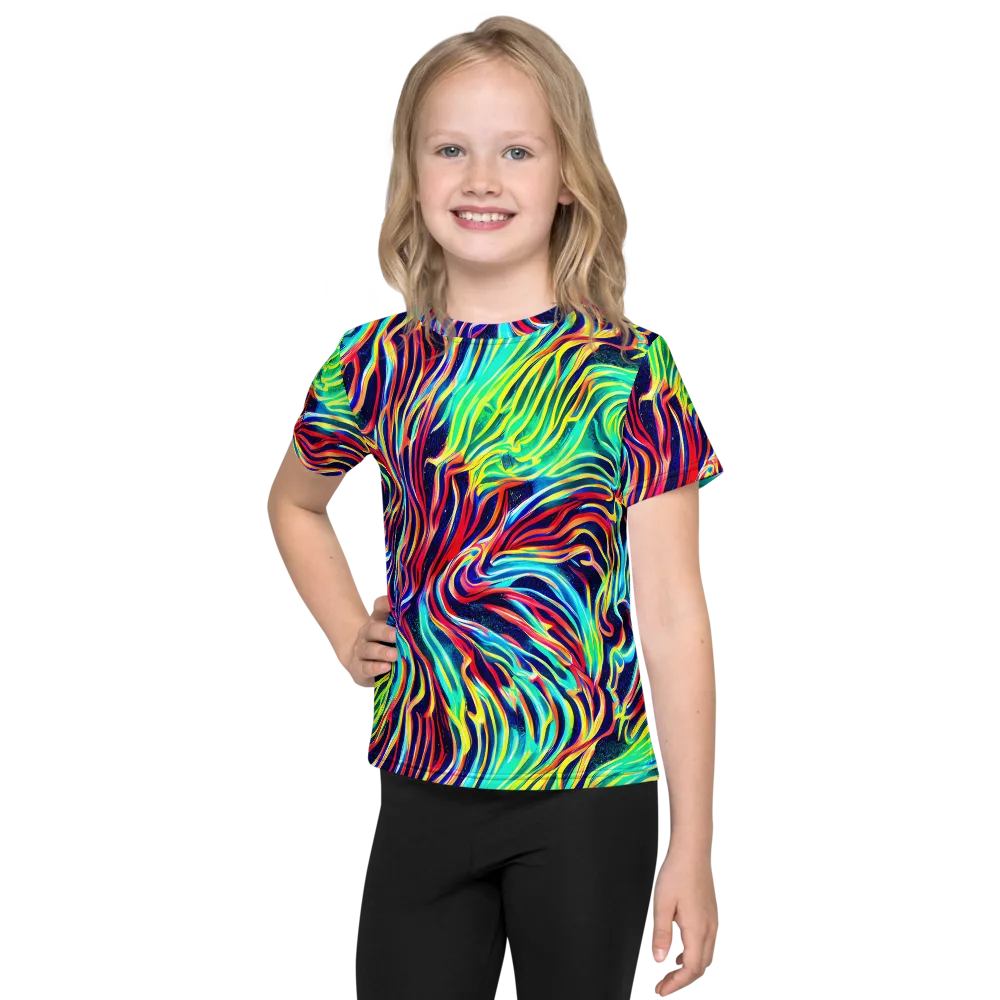 Cobalt Ribbon Reef on Kids Crew Neck T-Shirt — Front