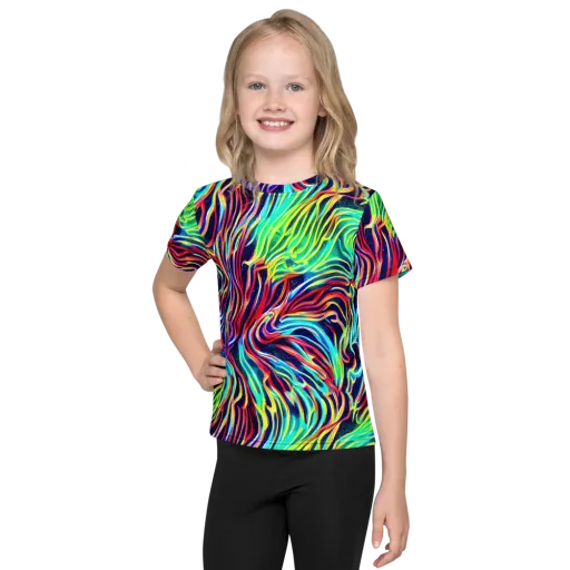 Cobalt Ribbon Reef on a Kids Crew Neck T-Shirt