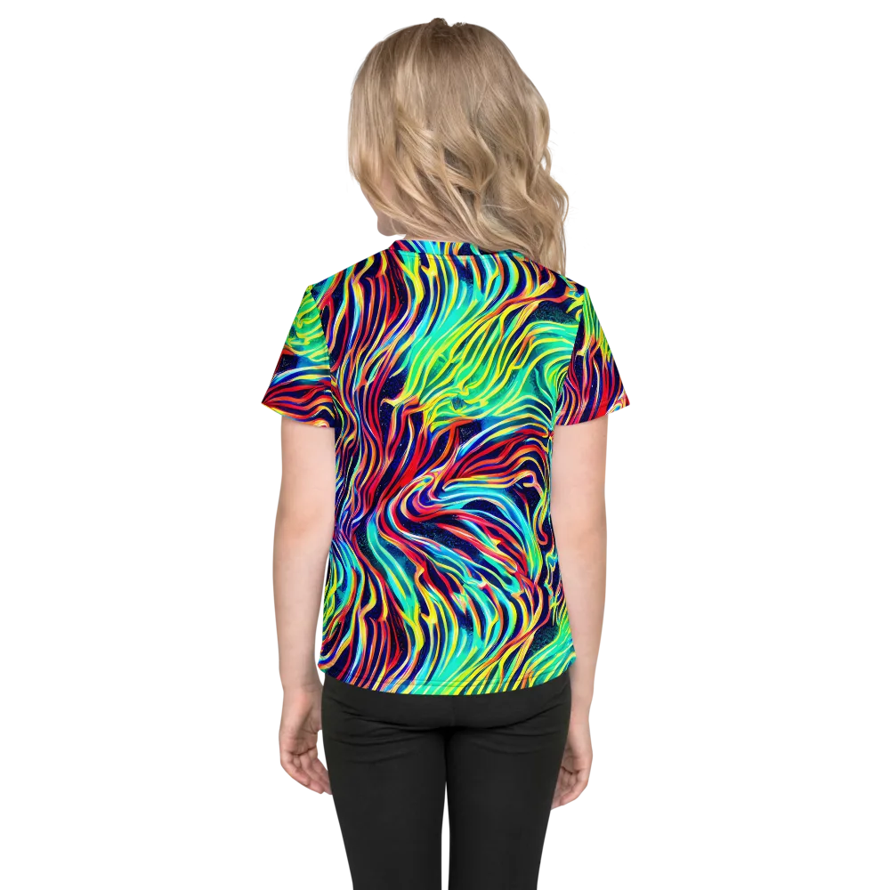 Cobalt Ribbon Reef on Kids Crew Neck T-Shirt — Back