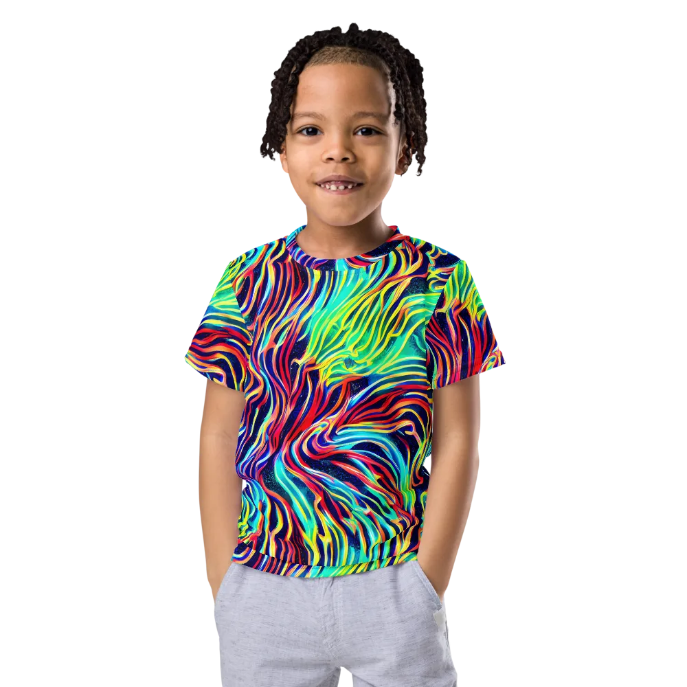 Cobalt Ribbon Reef on Kids Crew Neck T-Shirt — Front