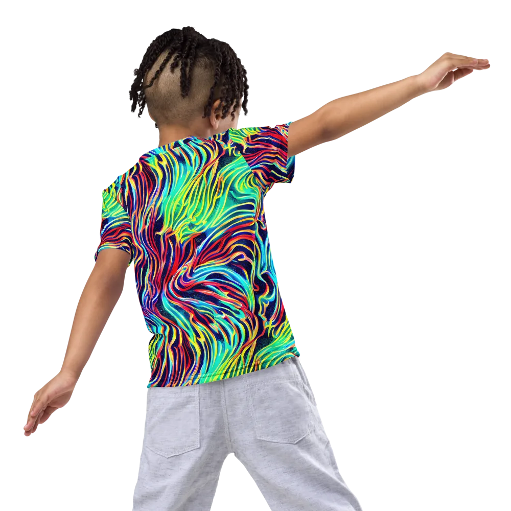 Cobalt Ribbon Reef on Kids Crew Neck T-Shirt — Back