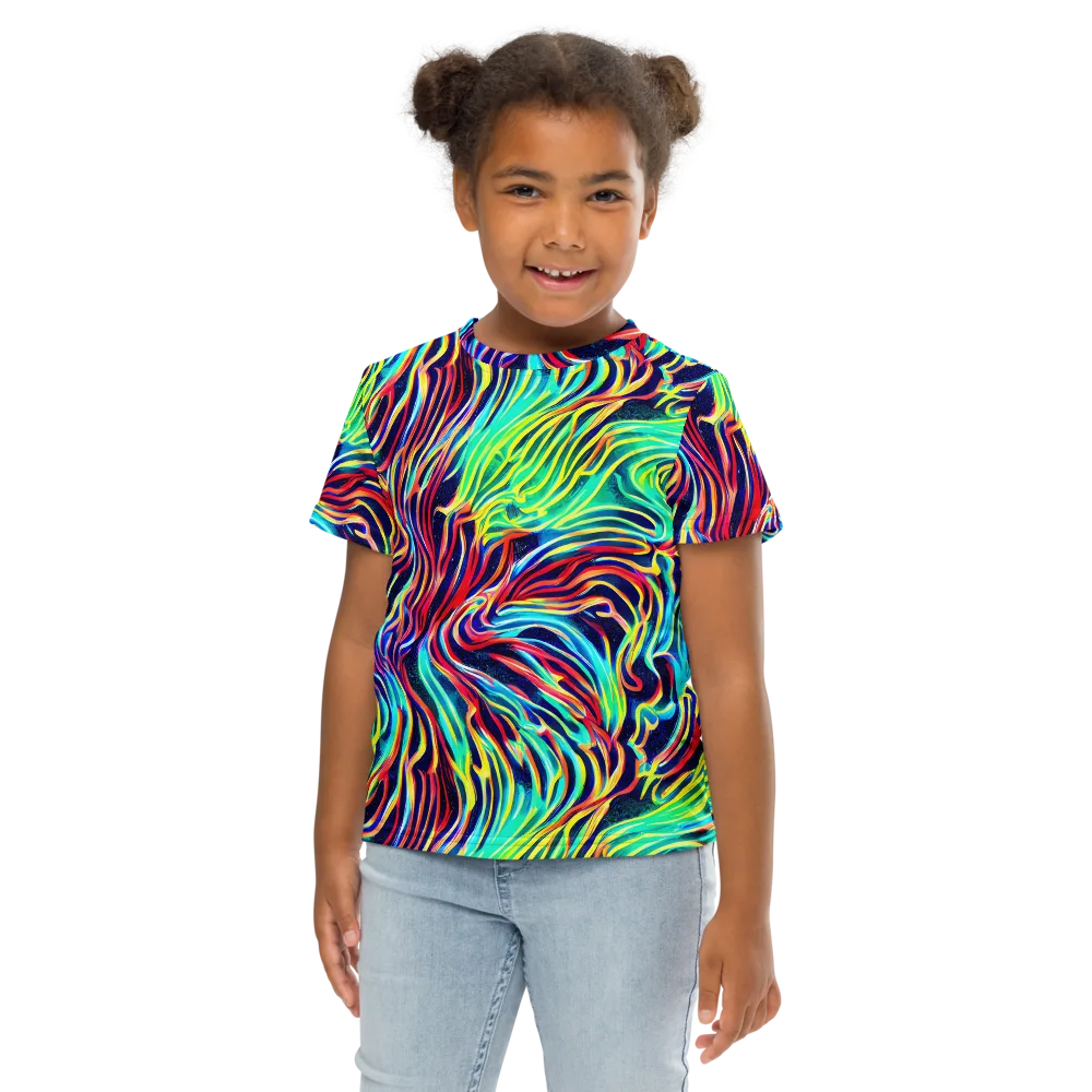 Cobalt Ribbon Reef on Kids Crew Neck T-Shirt — Front
