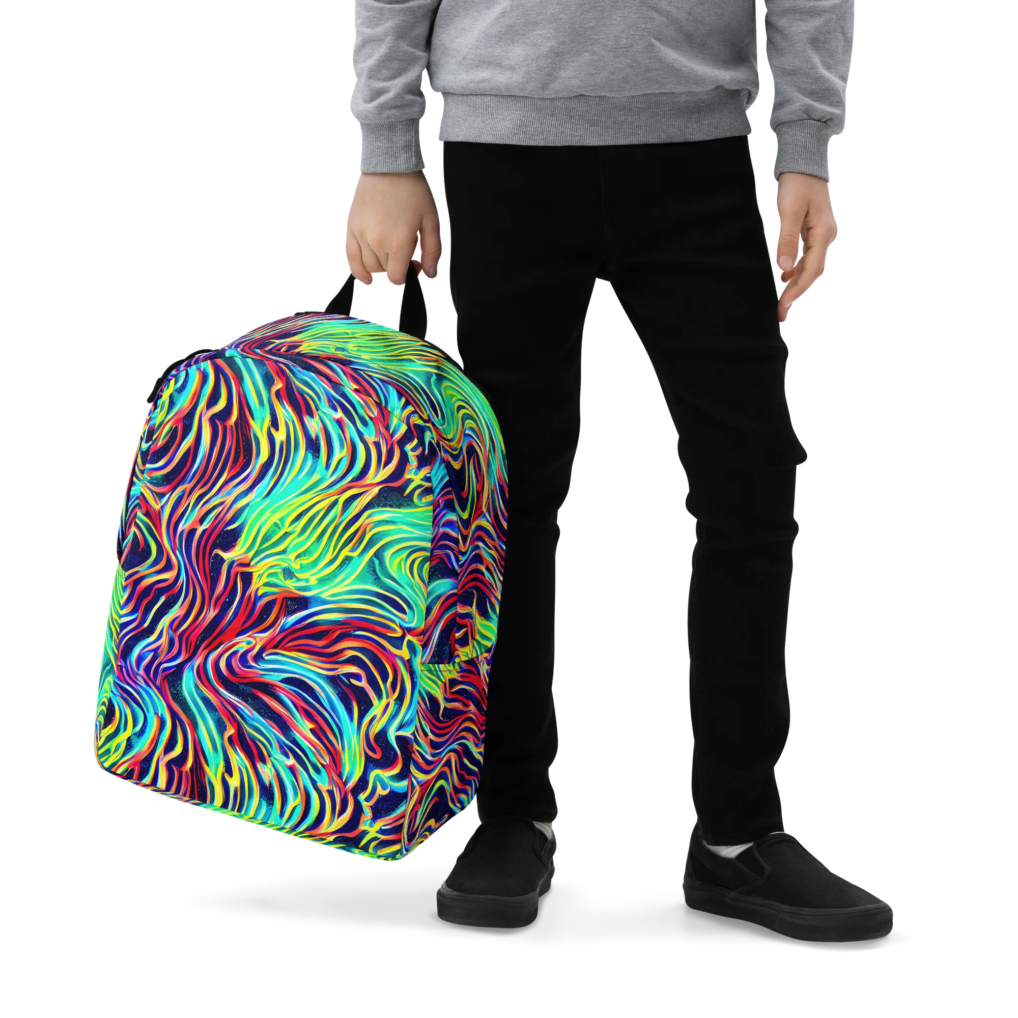 Cobalt Ribbon Reef on Minimalist Backpack — Zoomed-in