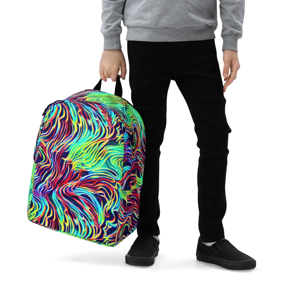 Cobalt Ribbon Reef on Minimalist Backpack — Zoomed-in