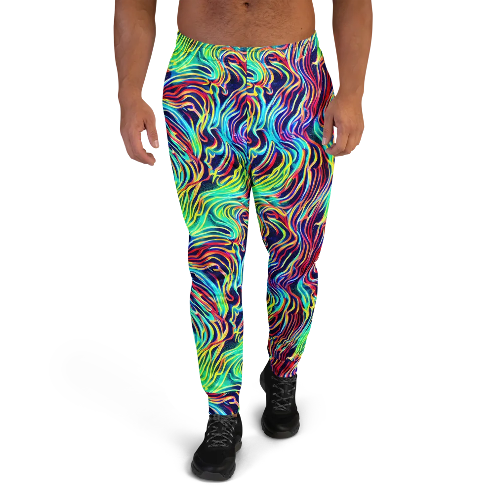 Cobalt Ribbon Reef on Men's Joggers — Front