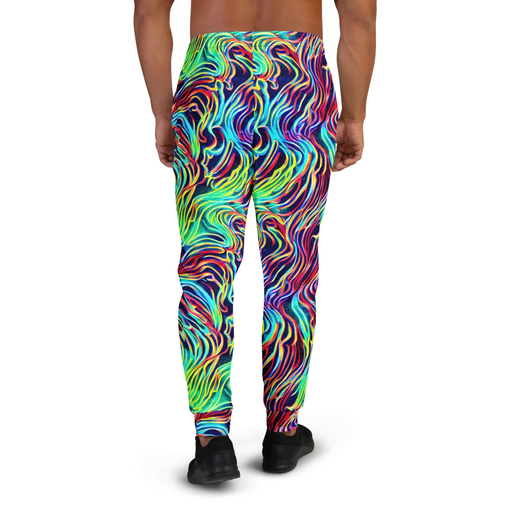 Cobalt Ribbon Reef on Men's Joggers — Back