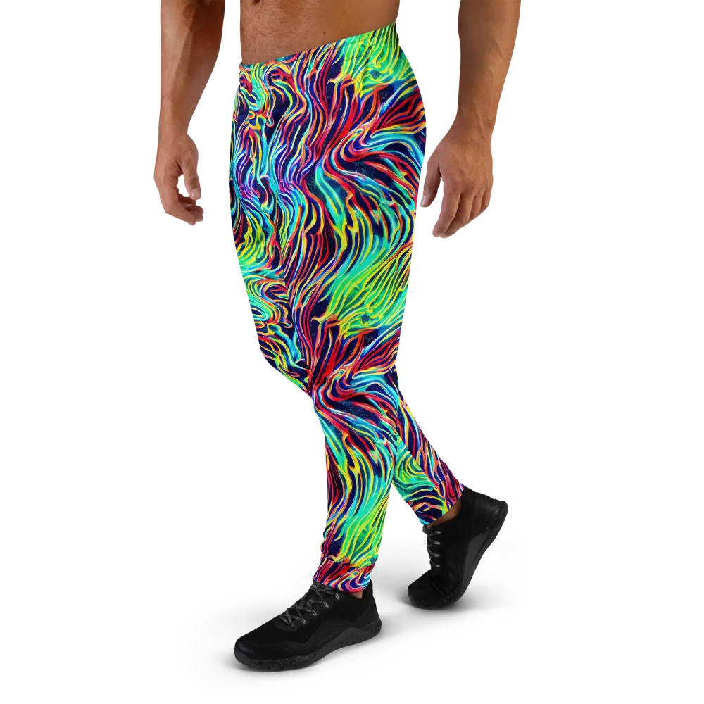 Cobalt Ribbon Reef on Men's Joggers — Left