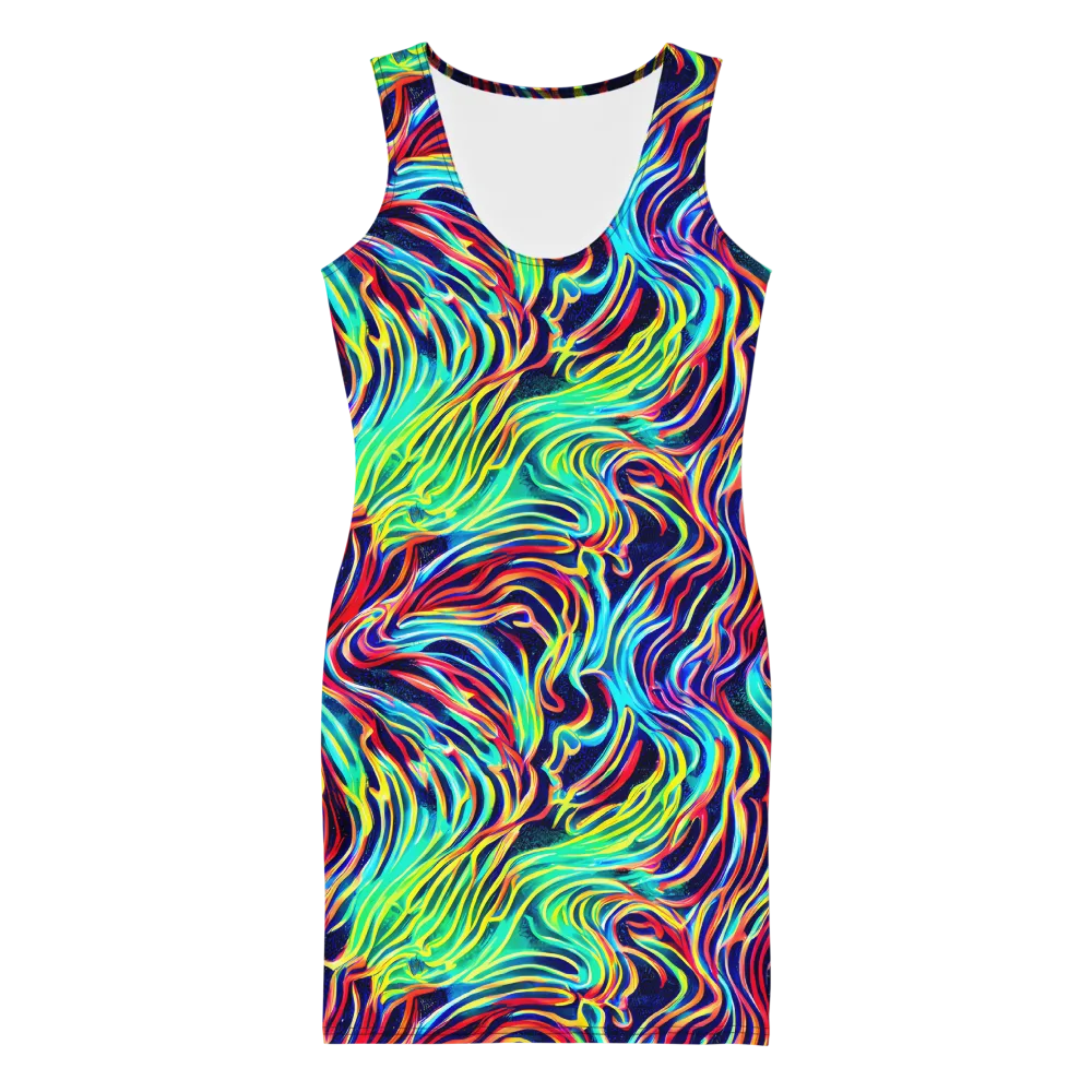 Cobalt Ribbon Reef on Bodycon Dress — Front