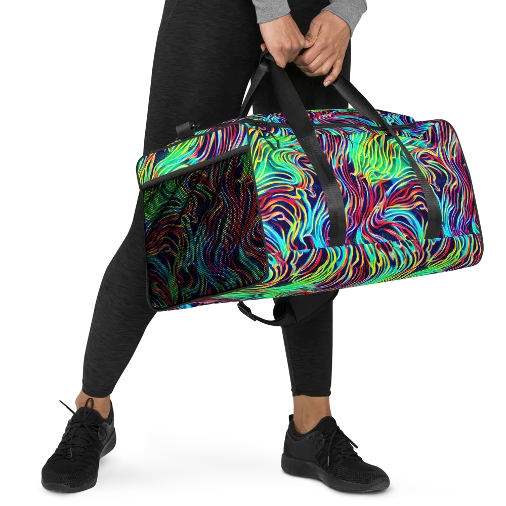 Cobalt Ribbon Reef on Duffle Bag — Right Front