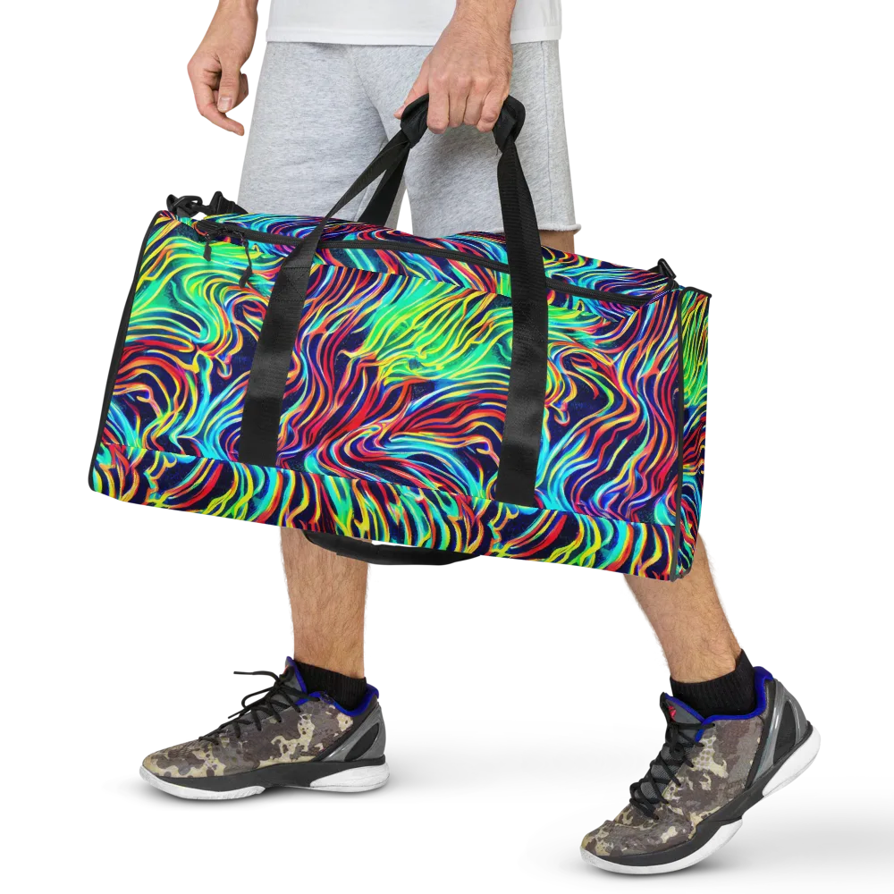 Cobalt Ribbon Reef on Duffle Bag — Front