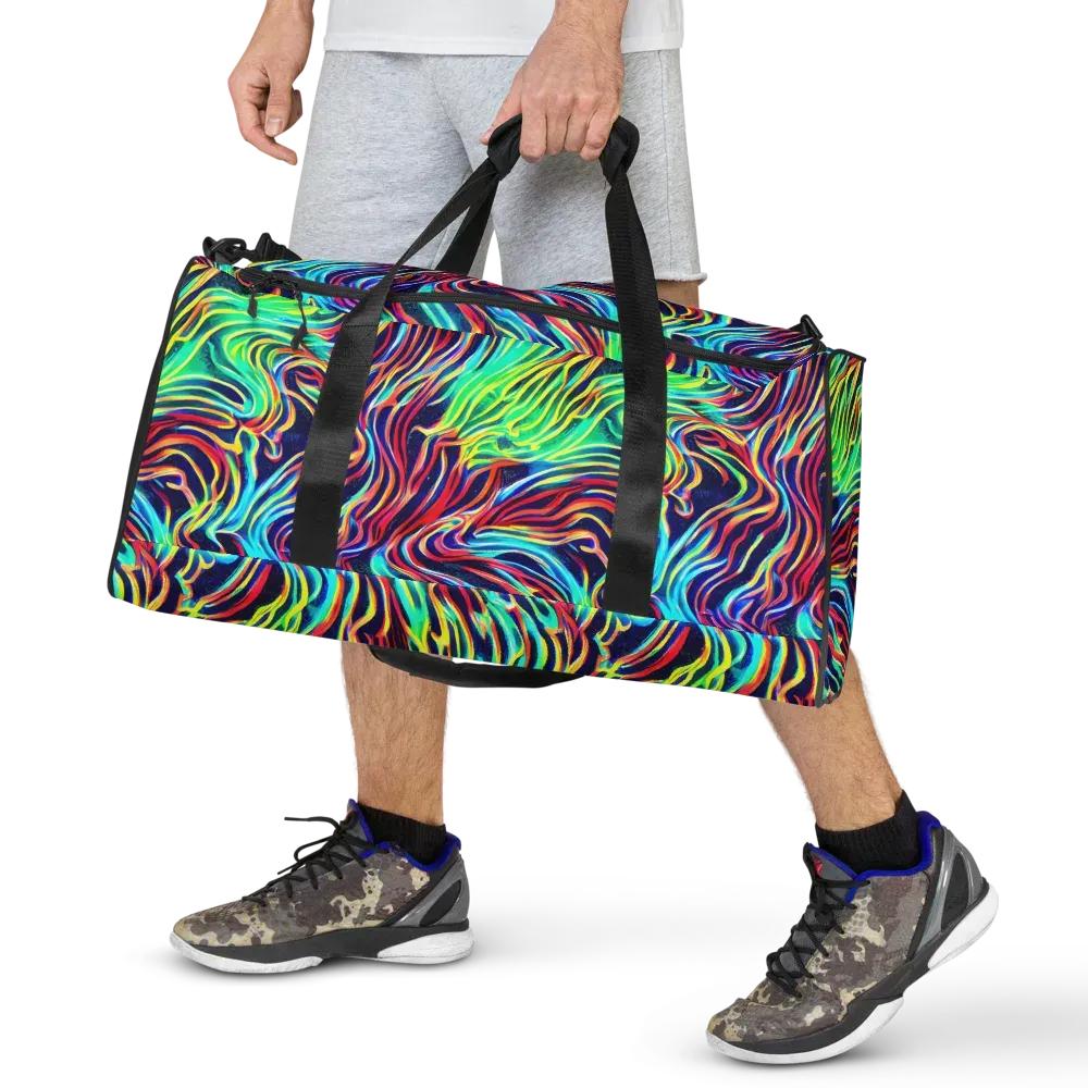 Cobalt Ribbon Reef on Duffle Bag — Front
