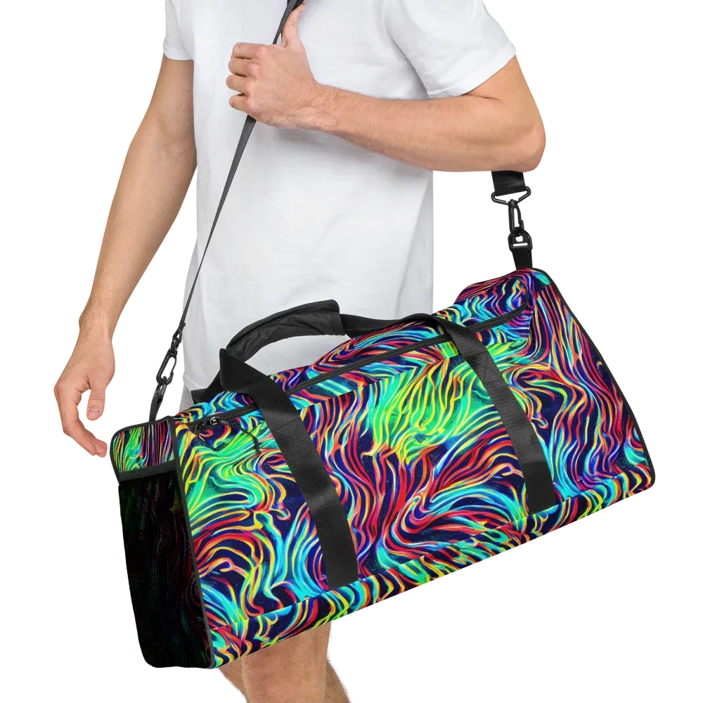 Cobalt Ribbon Reef on Duffle Bag — Right Front