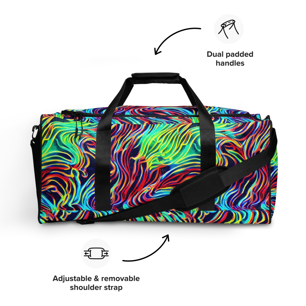 Cobalt Ribbon Reef on Duffle Bag — Front