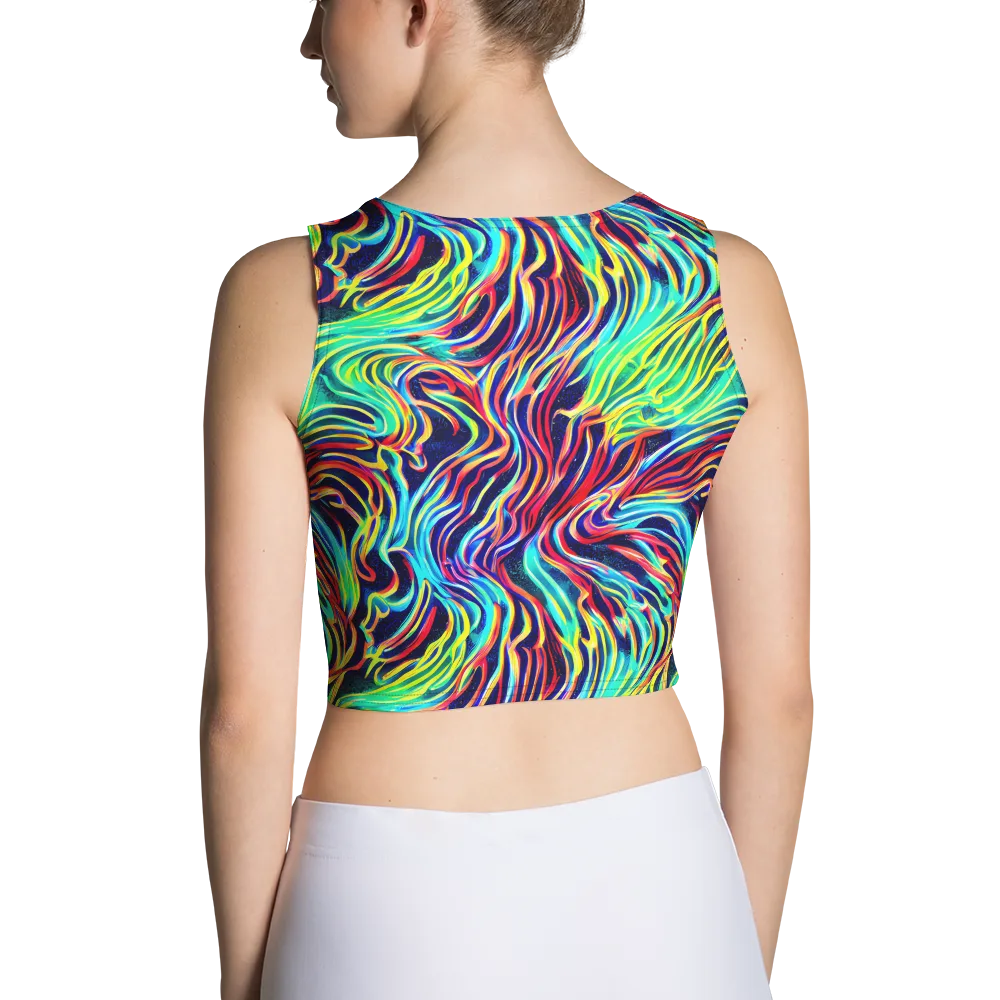 Cobalt Ribbon Reef on Crop Top — Back